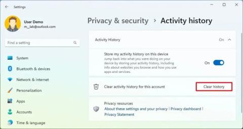 Як очистити та вимкнути історію активності в Windows 11