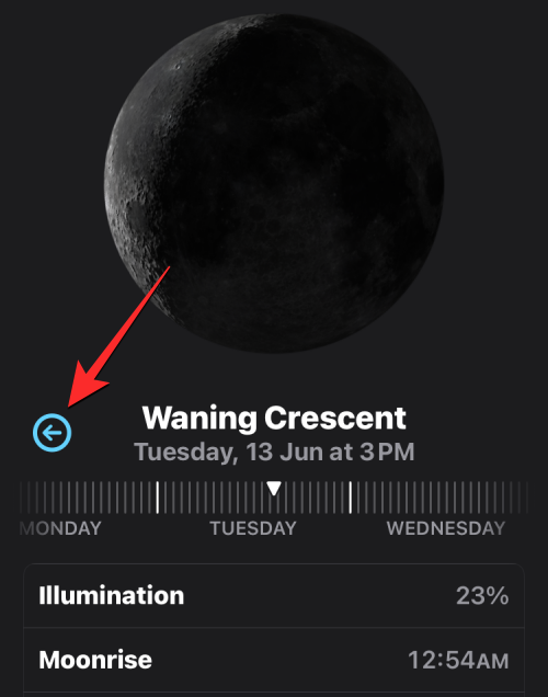 Ako skontrolovať informácie o mesiaci, časy západu a východu mesiaca, kalendár fázy mesiaca na iPhone na iOS 17