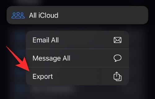 Jak exportovat všechny kontakty na iPhone na iOS 16