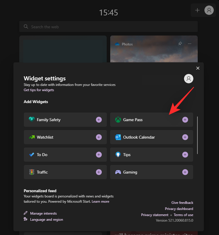 A Game Pass widget engedélyezése és használata Windows 11 rendszeren