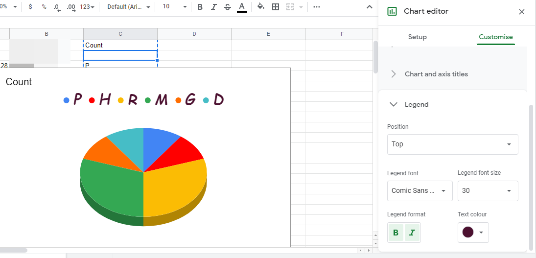 Hvordan lage et sektordiagram på Google Forms