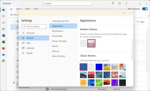 Sådan ændres nyt Outlook-app-tema på Windows 11