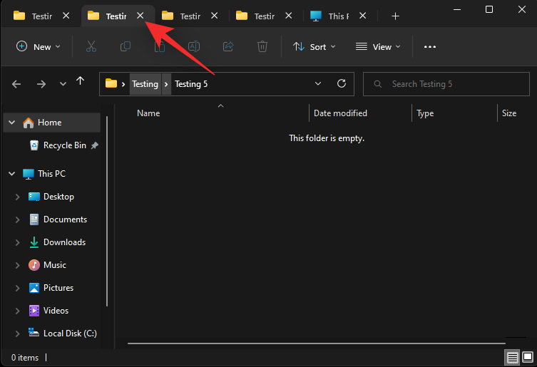 File Explorer -välilehtien käyttäminen Windows 11:ssä