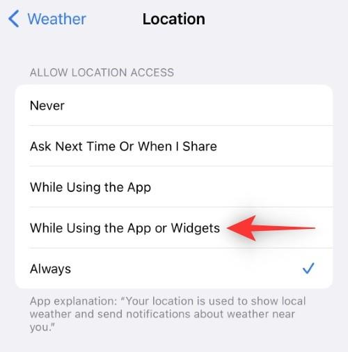 Jak opravit vybití baterie aplikace Weather na iOS 16