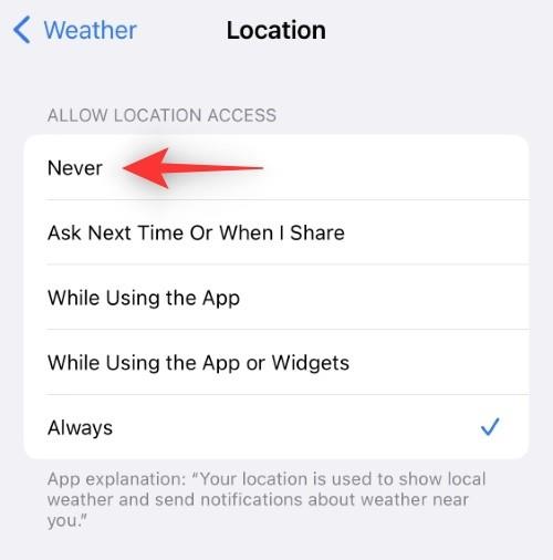 Jak opravit vybití baterie aplikace Weather na iOS 16