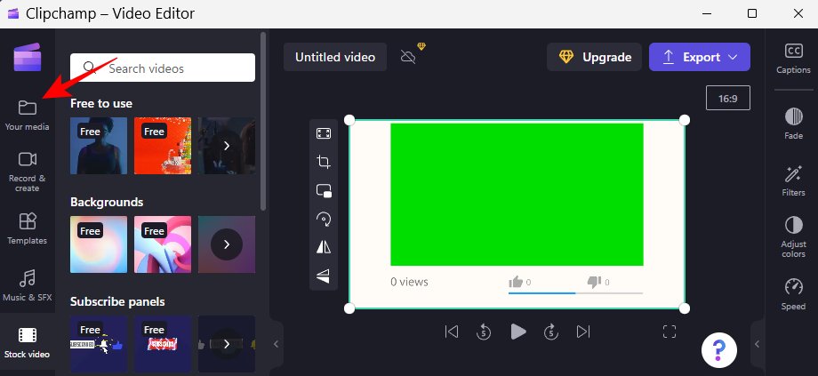 Ako urobiť zelenú obrazovku na Clipchamp