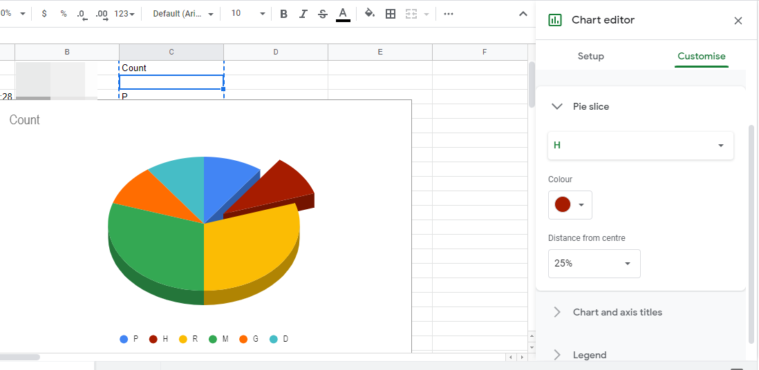 Hvordan lage et sektordiagram på Google Forms