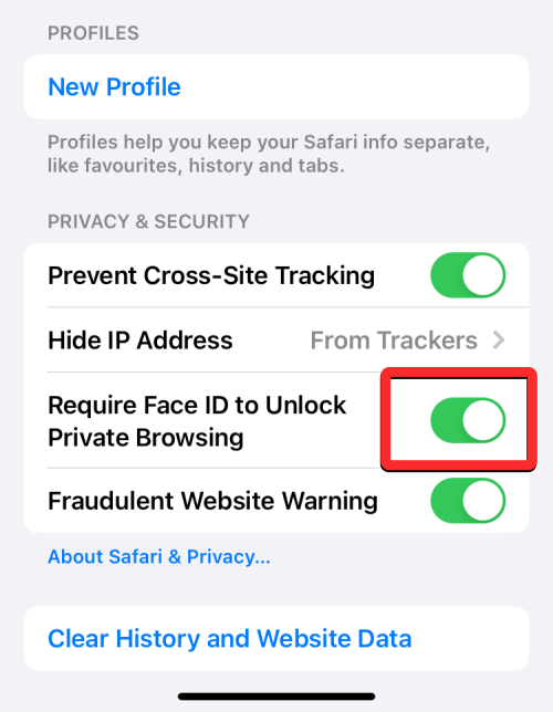 Як вимагати Face ID для розблокування приватного перегляду в Safari на iOS 17