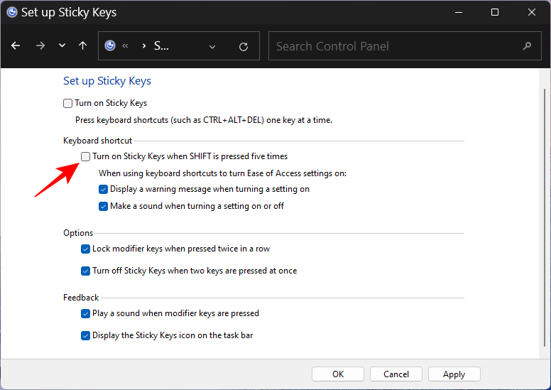 A Sticky Keys végleges letiltása a Windows 11 rendszeren [2023]