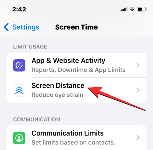 A Képernyőtávolság engedélyezése és használata iOS 17 rendszeren