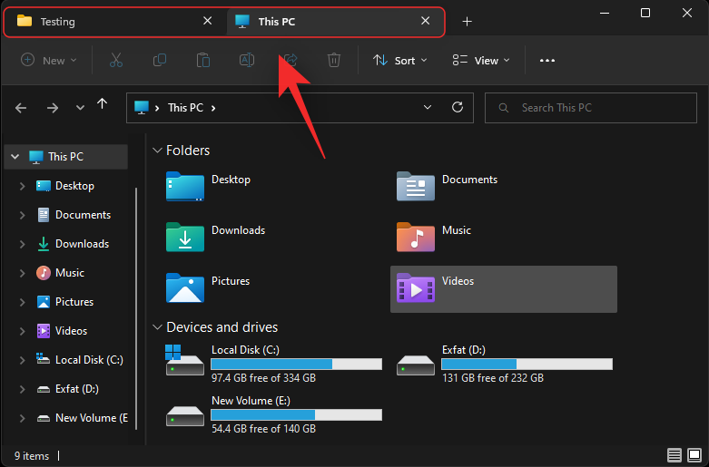 File Explorer -välilehtien käyttäminen Windows 11:ssä