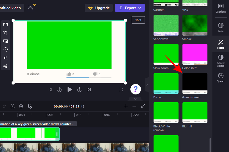Sådan laver du grøn skærm på Clipchamp