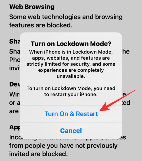 A zárolási mód engedélyezése iOS 16 rendszeren
