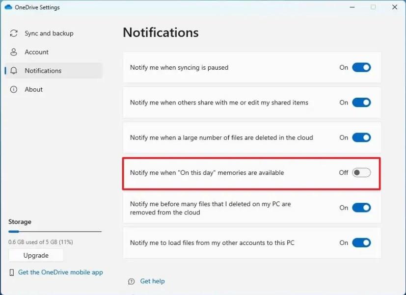 Jak v tento den zastavit vzpomínky na e-maily a oznámení z OneDrive