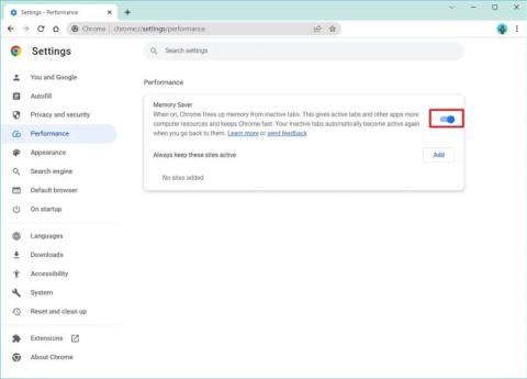 Jak povolit karty spořiče paměti v prohlížeči Google Chrome