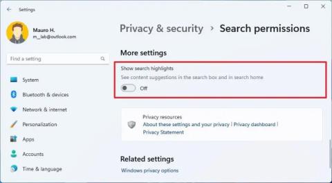 A Bing Chat AI letiltása a tálcán lévő keresésben a Windows 11 rendszeren