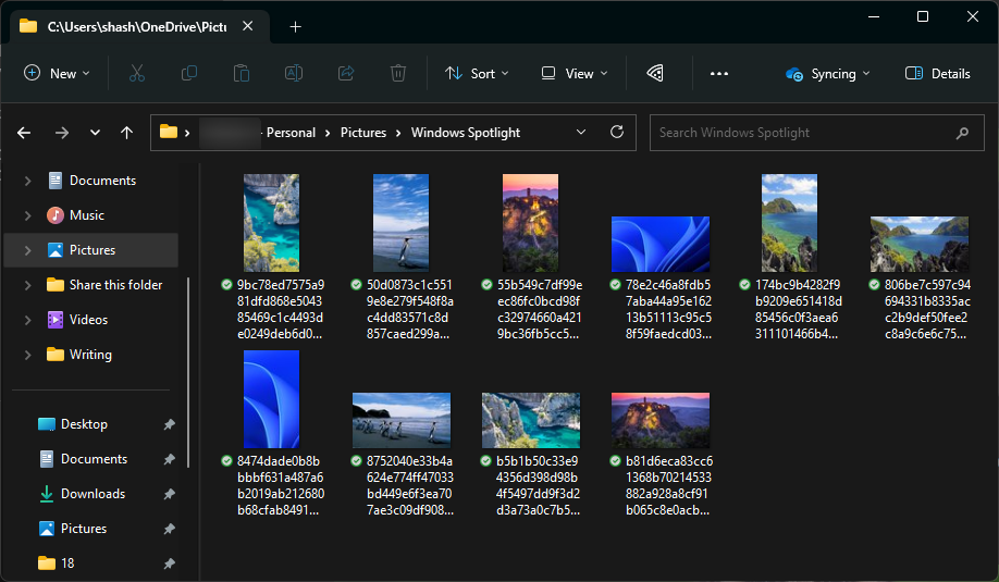 Windows Spotlight háttérképek letöltése számítógépére