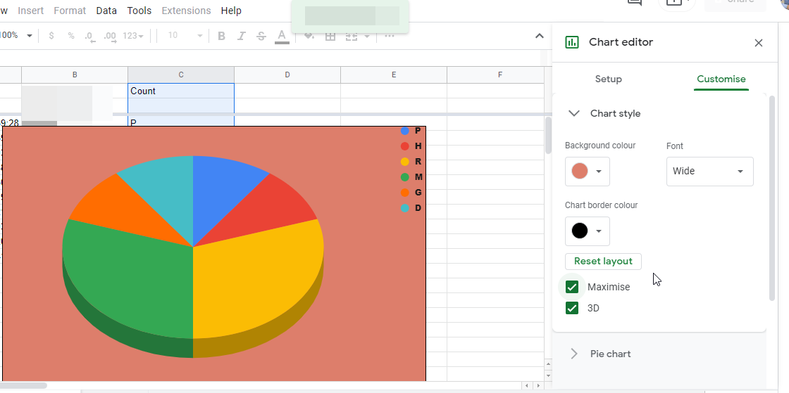 Hvordan lage et sektordiagram på Google Forms