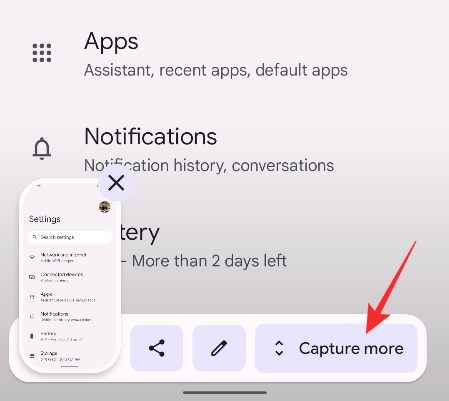 Rullaavan kuvakaappauksen ottaminen Android 12:ssa
