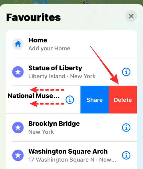 Slik fjerner du favoritter på Apple Maps