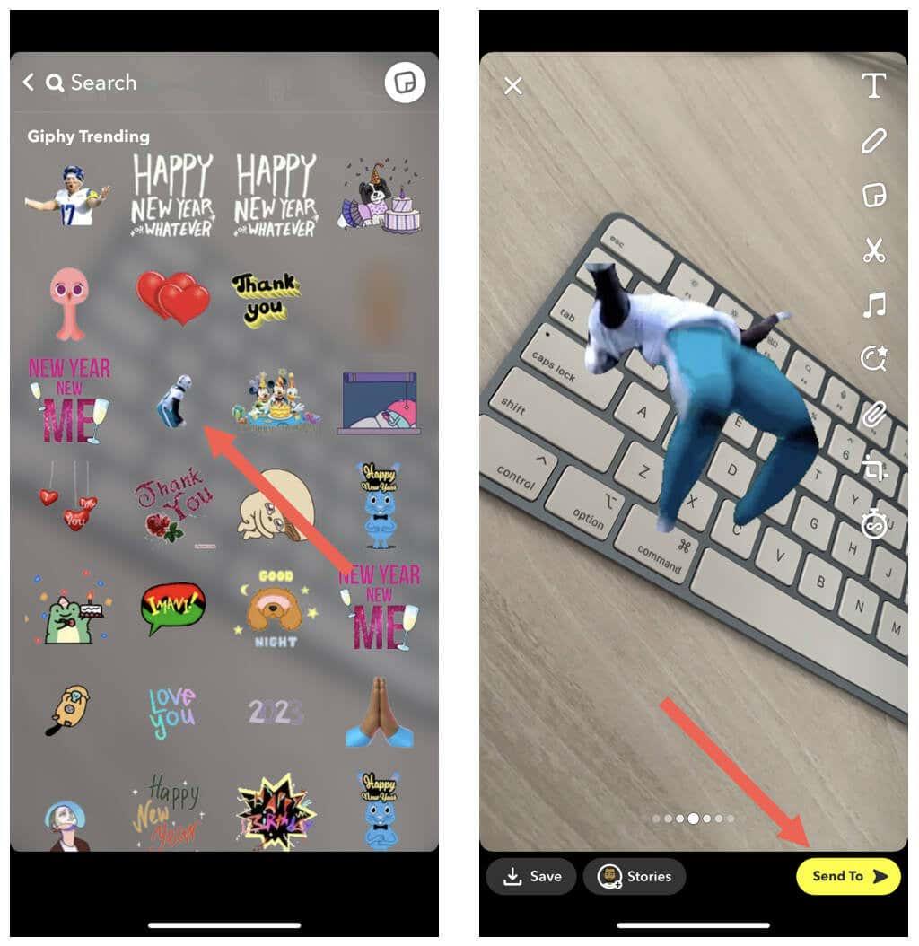 Як надсилати GIF-файли на Snapchat