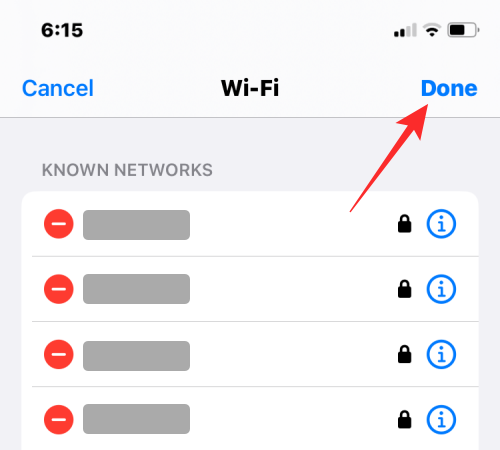 Ismert hálózatok eltávolítása iOS rendszeren