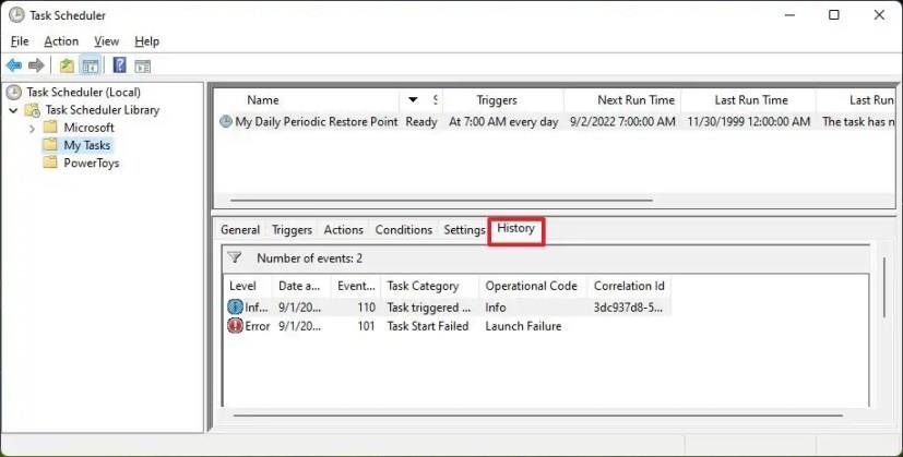 Jak povolit historii Plánovače úloh v systému Windows 11