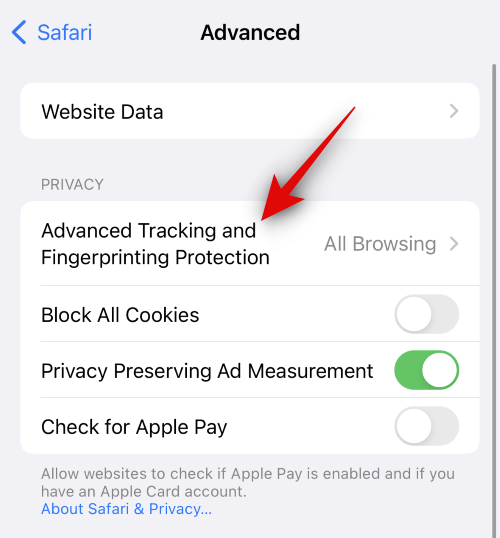 Sådan bruger du "Avanceret sporings- og fingeraftryksbeskyttelse" til al browsing på iPhone på iOS 17