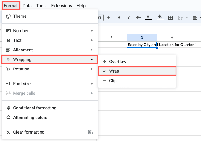 Hur man radbryter text i Google Sheets