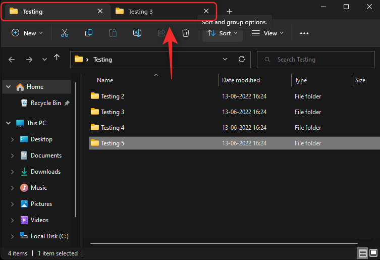 File Explorer -välilehtien käyttäminen Windows 11:ssä