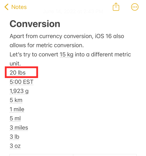 Sådan konverteres metrics meget hurtigt på iPhone på iOS 16
