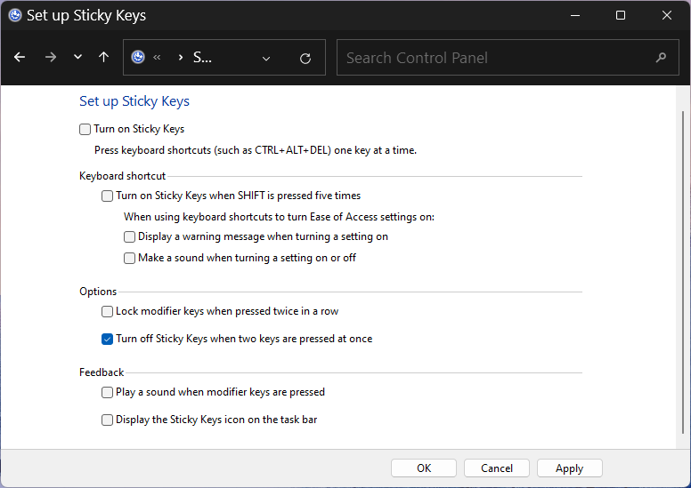 A Sticky Keys végleges letiltása a Windows 11 rendszeren [2023]