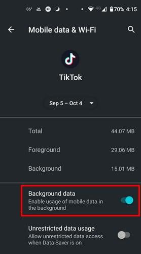 Android: Povolte nebo zakažte data na pozadí