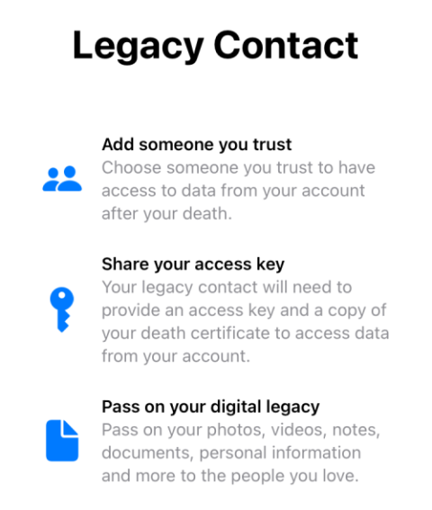 IPhonen vanhojen yhteystietojen määrittäminen: iPhone-ominaisuus, joka otetaan käyttöön ennen kuolemaa