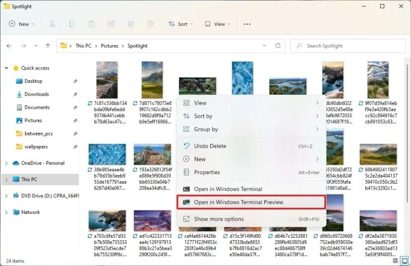 A Spotlight gyűjtemény asztali képeinek letöltése Windows 11 rendszeren