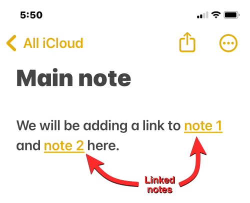 Як пов’язати інші нотатки в нотатці на iPhone з iOS 17