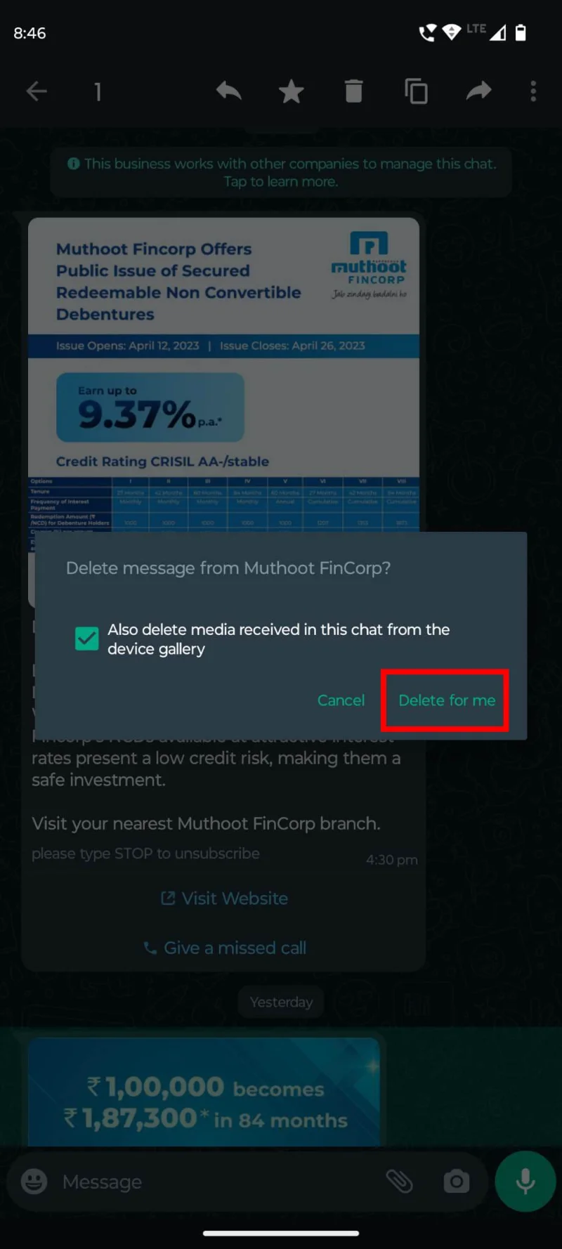 Android: Ne morem izbrisati fotografij iz aplikacije Gallery