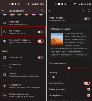 Opera pro Android: Jak nastavit tmavý režim