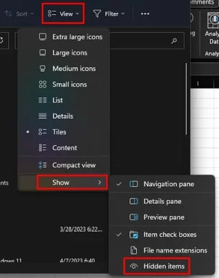 Kako prikazati skrite datoteke v Windows 11