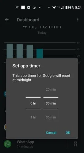 Kako nastaviti časovnike za aplikacije Android