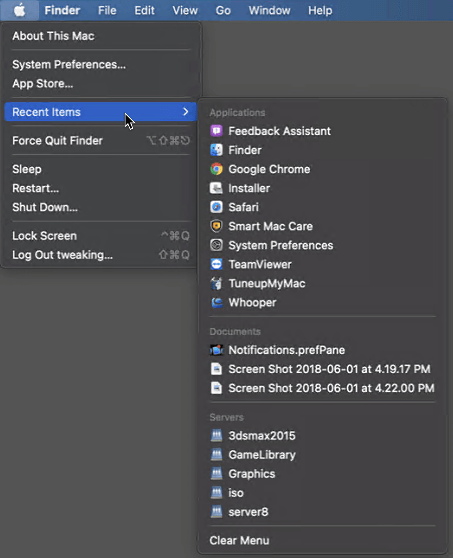 Kaip išvalyti naujausius failus ir aplanką iš „Mac“.