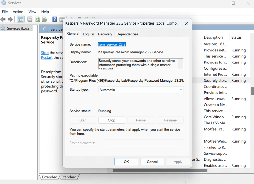 Com solucionar el servei Kaspersky Password Manager no respon a Windows 11/10