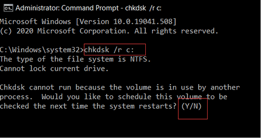 Hogyan lehet javítani a „CHKDSK nem tud folytatódni csak olvasható módban” hibát a Windows 10 rendszerben?