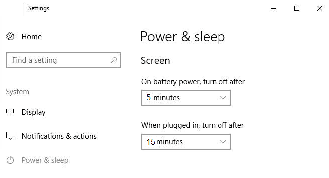Com apagar automàticament la pantalla a Windows 10?