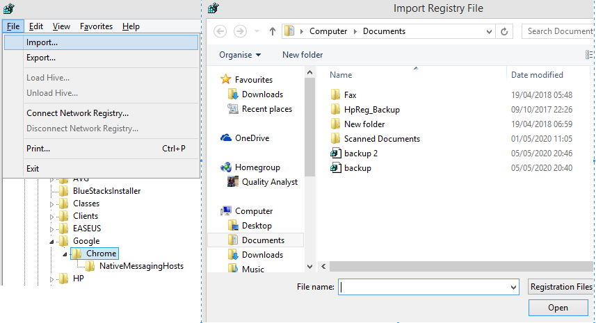 Kako napraviti sigurnosnu kopiju, vratiti i urediti datoteke pomoću uređivača registra Windows 10?