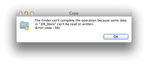 Як я можу виправити код помилки 36 у MacOS Finder