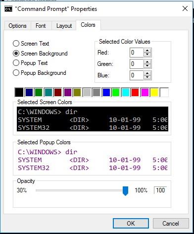 Hvordan endre kommandopromptfarge i Windows 10, 8, 7