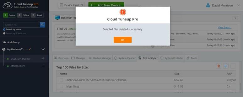 Com gestionar el consum d'espai en disc amb Cloud Tuneup Pro