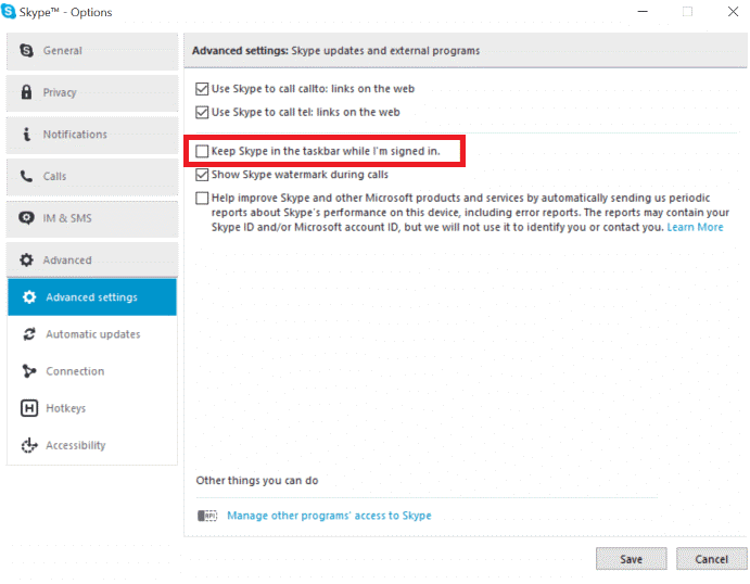 Passos per eliminar Skype de la safata del sistema a Windows 10