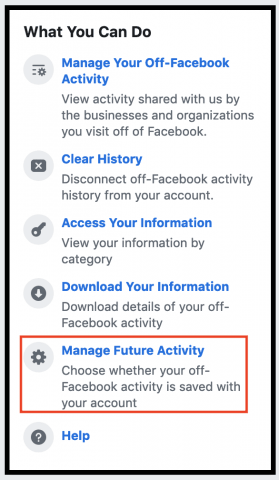 A Facebook új „Facebookon kívüli tevékenység” funkciójának használata